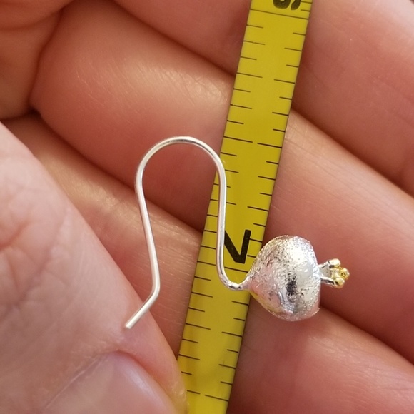 .925 Sterling Silver Delicate Flower Drop … - Picture 4 of 5